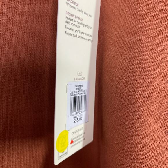 CALIA Orange Extended Shoulder Sleeveless Top Shirt Cuffed Womens Size XS - Picture 8 of 10